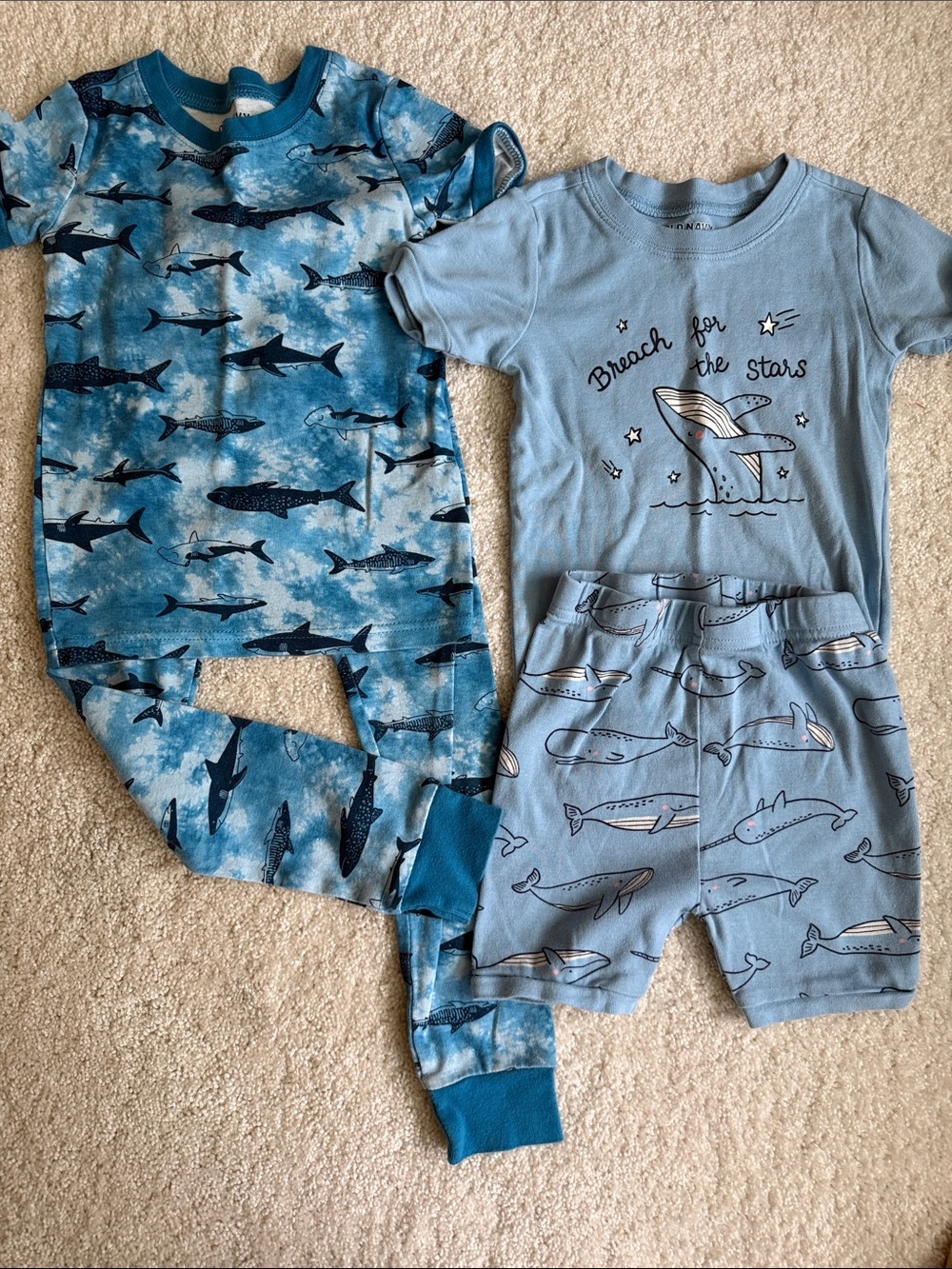 Old Navy Shark and Whale Kids Pajama Sets 5T